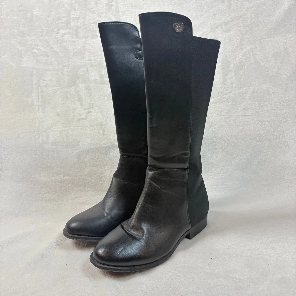 Stuart‎ Weitzman 5050 Boot Kids Size 4 Black Good Tall Knee High Stretch Zip
